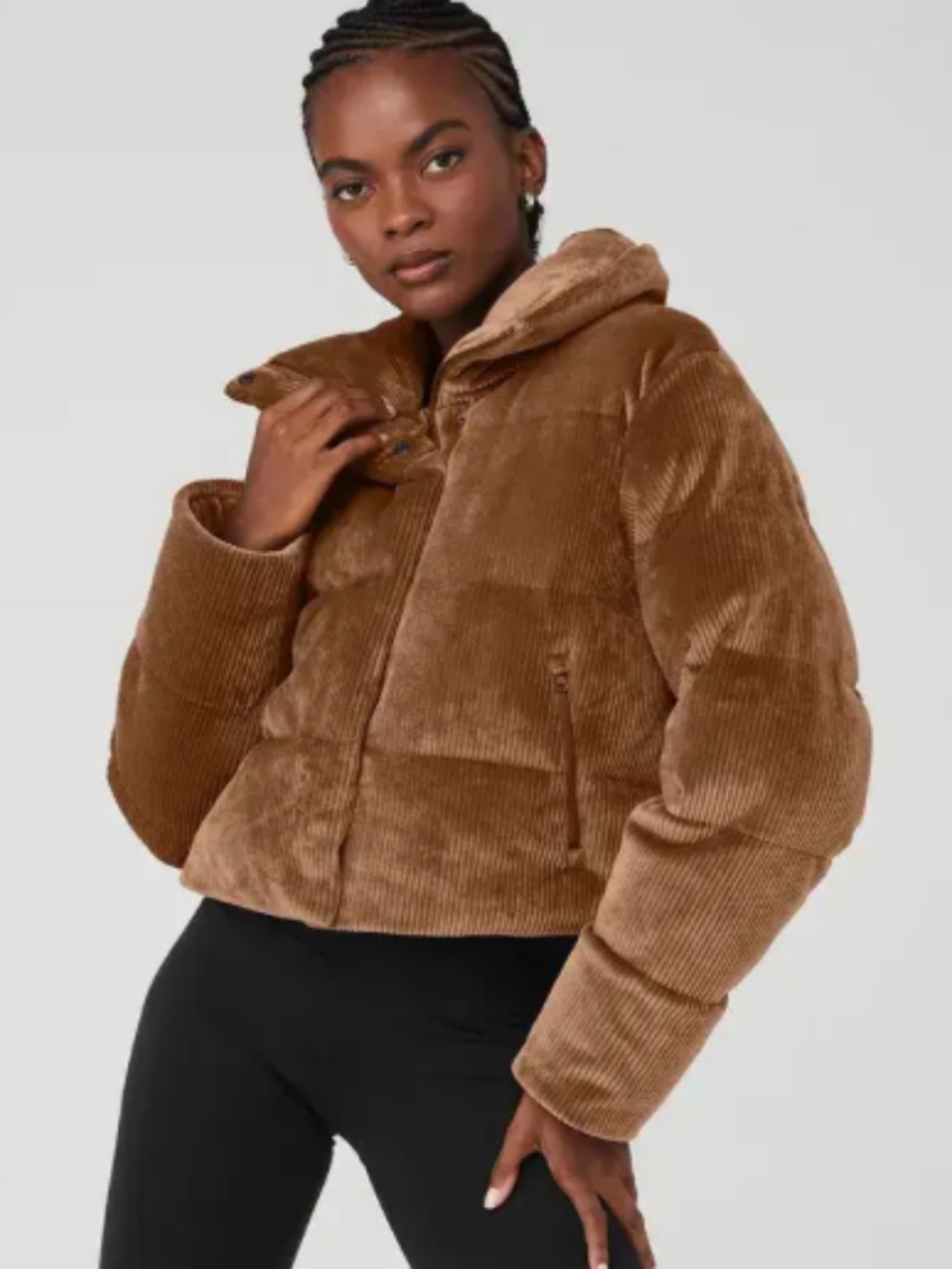 Alo Ribbed Velour Gold Rush Puffer Medium